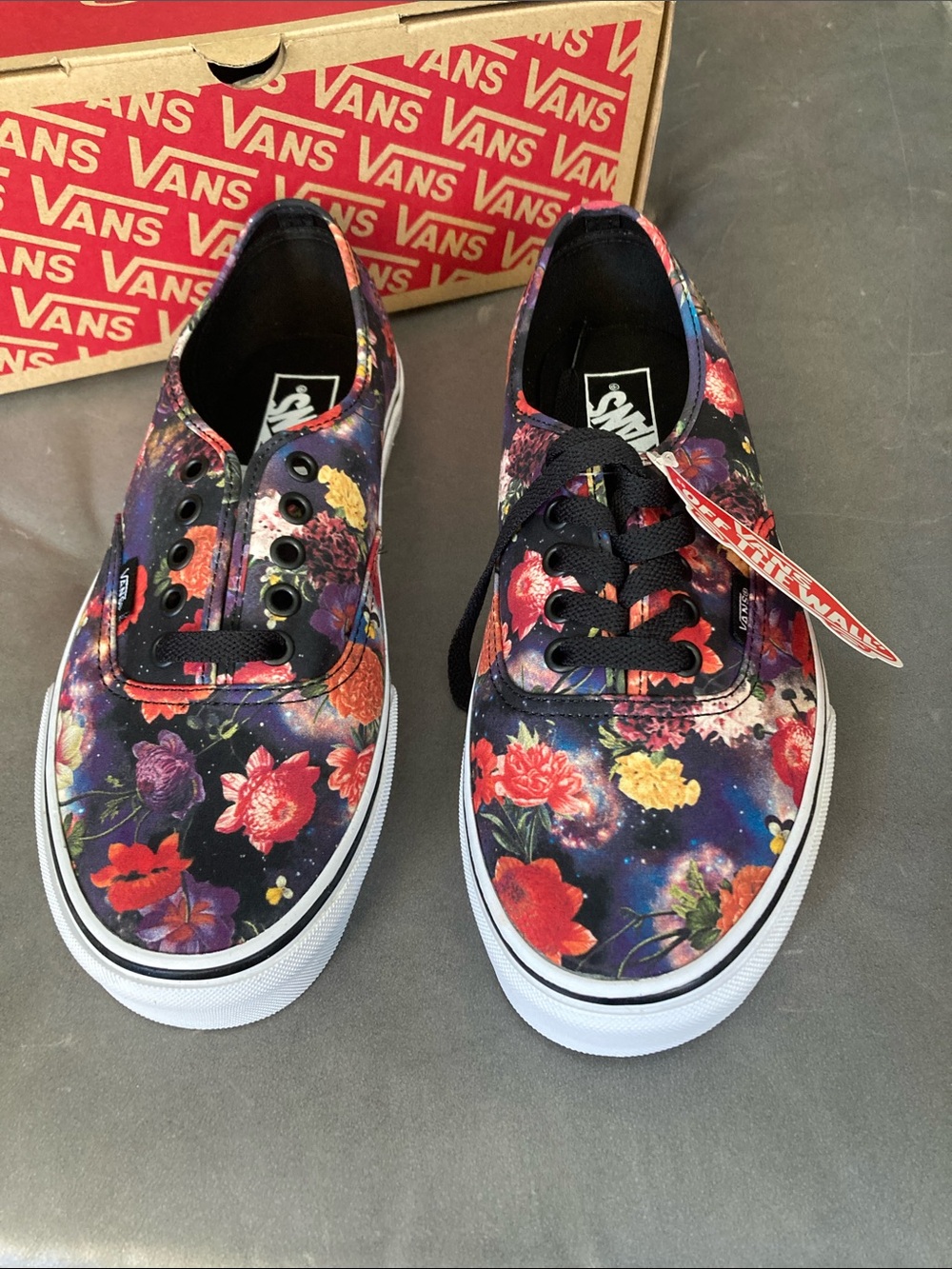 Vans Black Floral Galaxy Authentic Sneakers